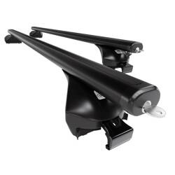 Taklasthållare i aluminium till Nissan Qashqai J11 Crossover (2014-2020) - svart takräcke - takhållare - Amos - Boss - Aero - takreling