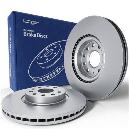 2x Bromsskivor till Volkswagen Caddy III Vagn, Kombi (2004-2015) - ventilerat - 312mm - Tomex - TX 71-12 (framaxel)