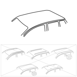 Taklasthållare i aluminium till Citroen C4 Picasso II Minibuss (2014-2018) - svart takräcke - takhållare - Amos - K-X - Dynamic - utan fästelement